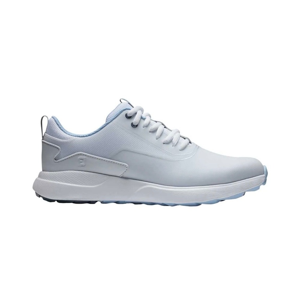 FootJoy Fuel Women White Light Blue Spikeless Golf Shoes Athletic Sneaker